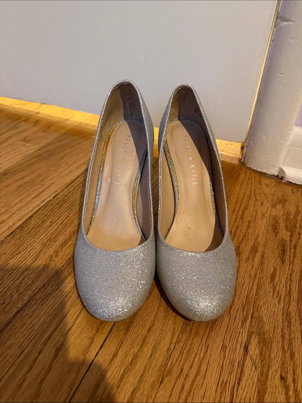 Kelly & Katie Silver Sparkle High Heels